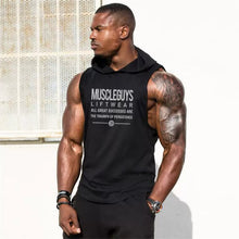 Fashion Exercise Sleeveless Hoodie Male Brother Muscle Running Training Loose Cotton Thin Waistcoat Fitness Vest
