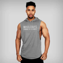 Fashion Exercise Sleeveless Hoodie Male Brother Muscle Running Training Loose Cotton Thin Waistcoat Fitness Vest