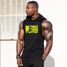 Fashion Exercise Sleeveless Hoodie Male Brother Muscle Running Training Loose Cotton Thin Waistcoat Fitness Vest