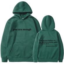 2025 Trendy You are enough Hoodie Men's and Women's Pullover Retro Hoodie Street Hip Hop Unisex Hot Selling Women's Hoodie Top