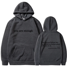 2025 Trendy You are enough Hoodie Men's and Women's Pullover Retro Hoodie Street Hip Hop Unisex Hot Selling Women's Hoodie Top