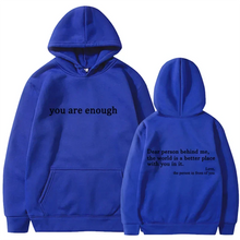 2025 Trendy You are enough Hoodie Men's and Women's Pullover Retro Hoodie Street Hip Hop Unisex Hot Selling Women's Hoodie Top