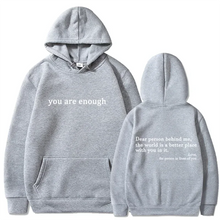 2025 Trendy You are enough Hoodie Men's and Women's Pullover Retro Hoodie Street Hip Hop Unisex Hot Selling Women's Hoodie Top