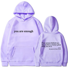 2025 Trendy You are enough Hoodie Men's and Women's Pullover Retro Hoodie Street Hip Hop Unisex Hot Selling Women's Hoodie Top