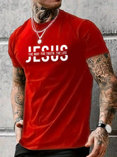 Summer men's 100% pure cotton casual loose fit Jesus Way truth life letter printed round neck short sleeved T-shirt top