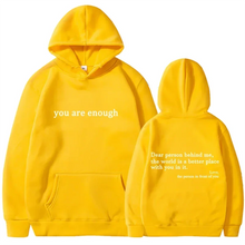 2025 Trendy You are enough Hoodie Men's and Women's Pullover Retro Hoodie Street Hip Hop Unisex Hot Selling Women's Hoodie Top