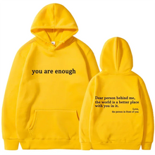 2025 Trendy You are enough Hoodie Men's and Women's Pullover Retro Hoodie Street Hip Hop Unisex Hot Selling Women's Hoodie Top