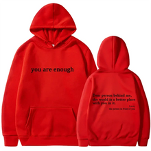 2025 Trendy You are enough Hoodie Men's and Women's Pullover Retro Hoodie Street Hip Hop Unisex Hot Selling Women's Hoodie Top