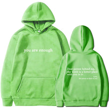 2025 Trendy You are enough Hoodie Men's and Women's Pullover Retro Hoodie Street Hip Hop Unisex Hot Selling Women's Hoodie Top