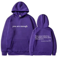 2025 Trendy You are enough Hoodie Men's and Women's Pullover Retro Hoodie Street Hip Hop Unisex Hot Selling Women's Hoodie Top
