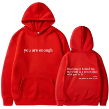 2025 Trendy You are enough Hoodie Men's and Women's Pullover Retro Hoodie Street Hip Hop Unisex Hot Selling Women's Hoodie Top