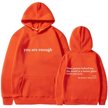 2025 Trendy You are enough Hoodie Men's and Women's Pullover Retro Hoodie Street Hip Hop Unisex Hot Selling Women's Hoodie Top