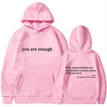 2025 Trendy You are enough Hoodie Men's and Women's Pullover Retro Hoodie Street Hip Hop Unisex Hot Selling Women's Hoodie Top