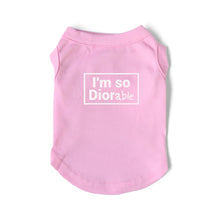 I Am So Diorable Dog Fashion Summer Small Medium Chihuahua Yorkie Frenchie Pet Popular Hot Casual Clothes Singlet