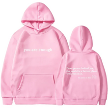 2025 Trendy You are enough Hoodie Men's and Women's Pullover Retro Hoodie Street Hip Hop Unisex Hot Selling Women's Hoodie Top