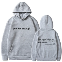 2025 Trendy You are enough Hoodie Men's and Women's Pullover Retro Hoodie Street Hip Hop Unisex Hot Selling Women's Hoodie Top